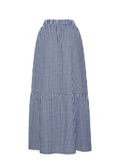 The Laila Skirt | Navy Check Sample