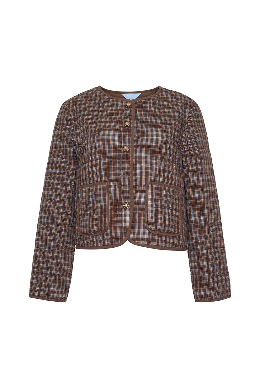 The Alana Quilted Jacket | Chocolate Check