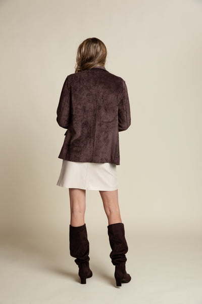 The Margot Suede Blazer | Chocolate