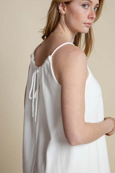 The Maisie Cinch Neck Dress | White