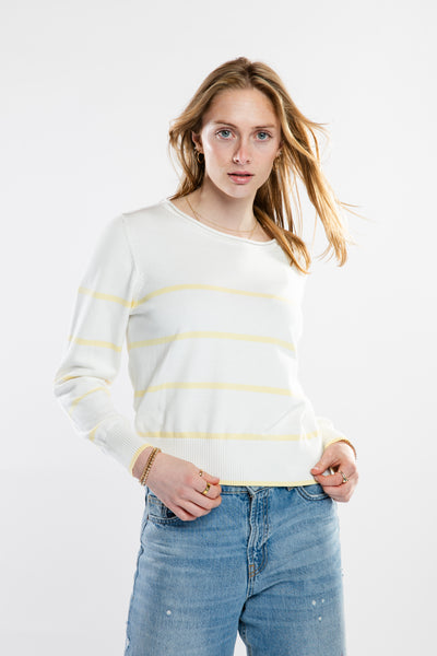 The Ellie Roll Neck Sweater | White & Sun Sample