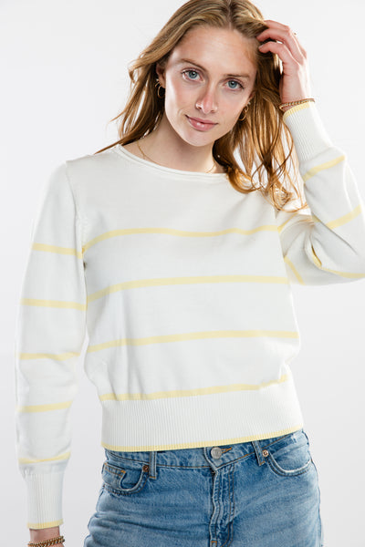 The Ellie Roll Neck Sweater | White & Sun Sample