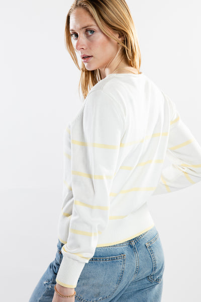 The Ellie Roll Neck Sweater | White & Sun Sample