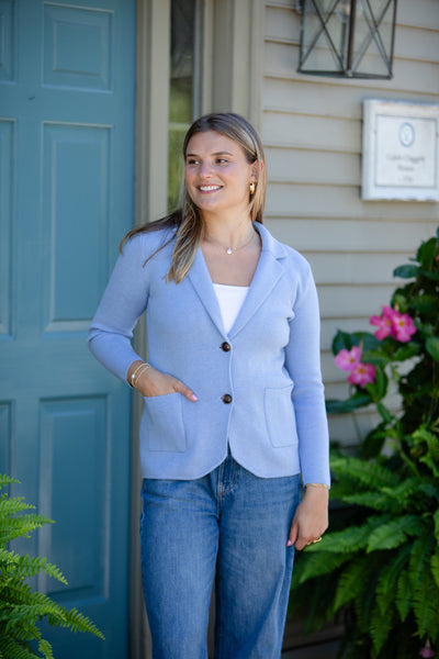 The Milly Knit Blazer | Blueberry