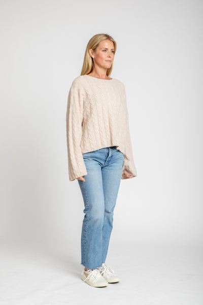 The Sadie Bell Sleeve Crew Sweater | Oatmeal