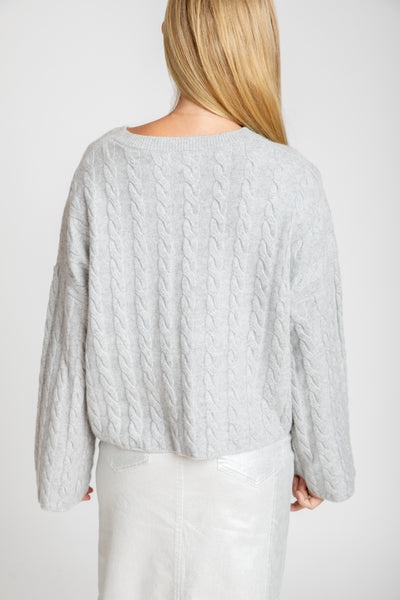 The Sadie Bell Sleeve Crew Sweater | Gray