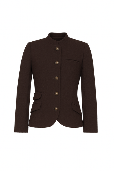 The Edie Boucle Jacket | Chocolate