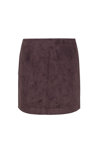 The Halle Suede Mini Skirt | Chocolate