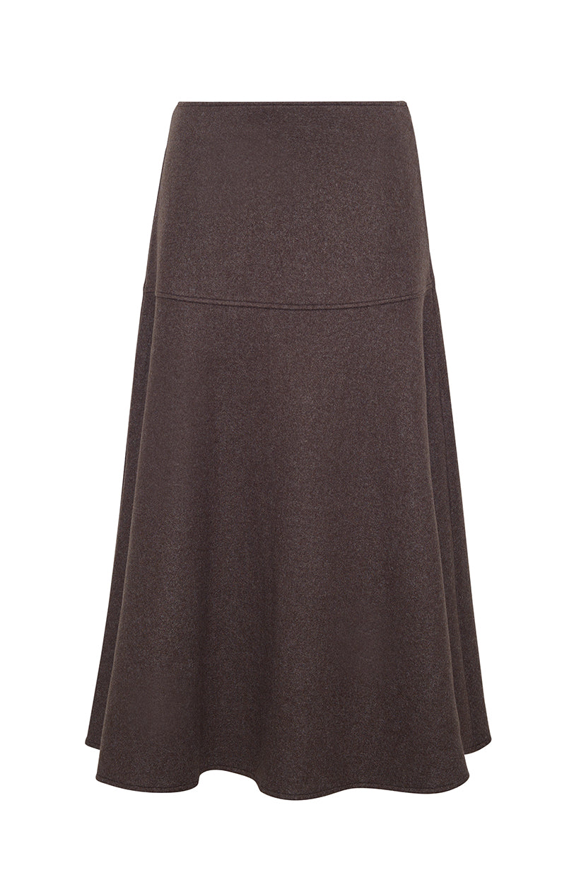 The Nan Knit Midi Skirt | Chocolate Blend