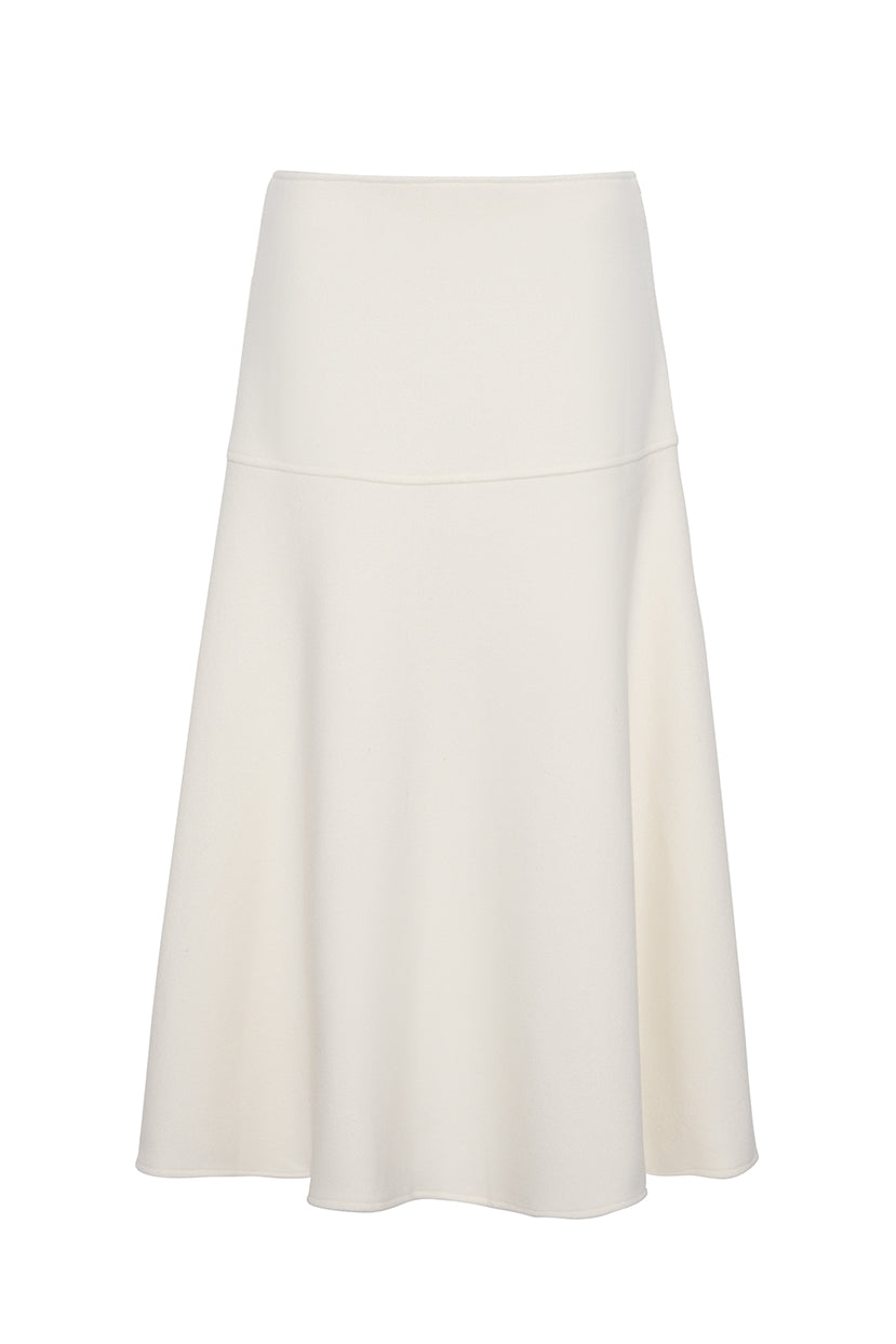The Nan Knit Midi Skirt | Cream Blend