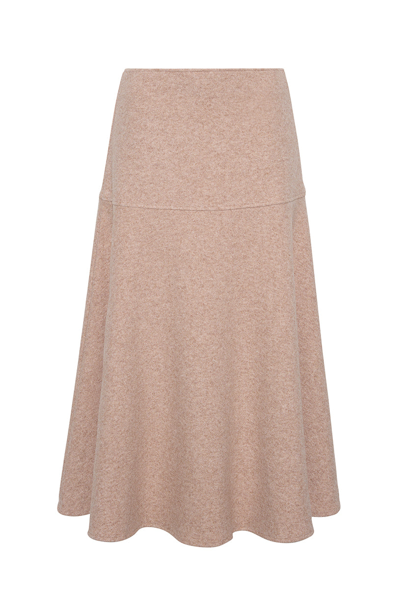 The Nan Knit Midi Skirt | Latte Blend